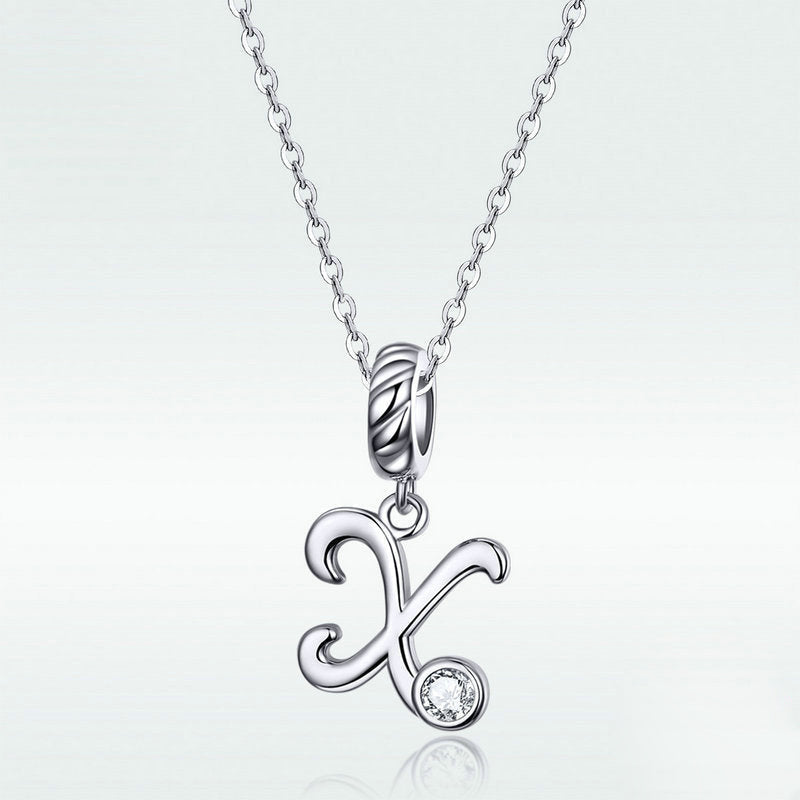 Charm Pendentif Fait Main En Argent Sterling Lettre X