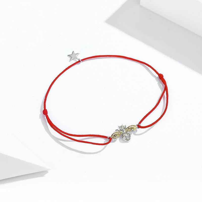 Bracelet Chaîne Corde Rouge Porte-Bonheur Little Bee