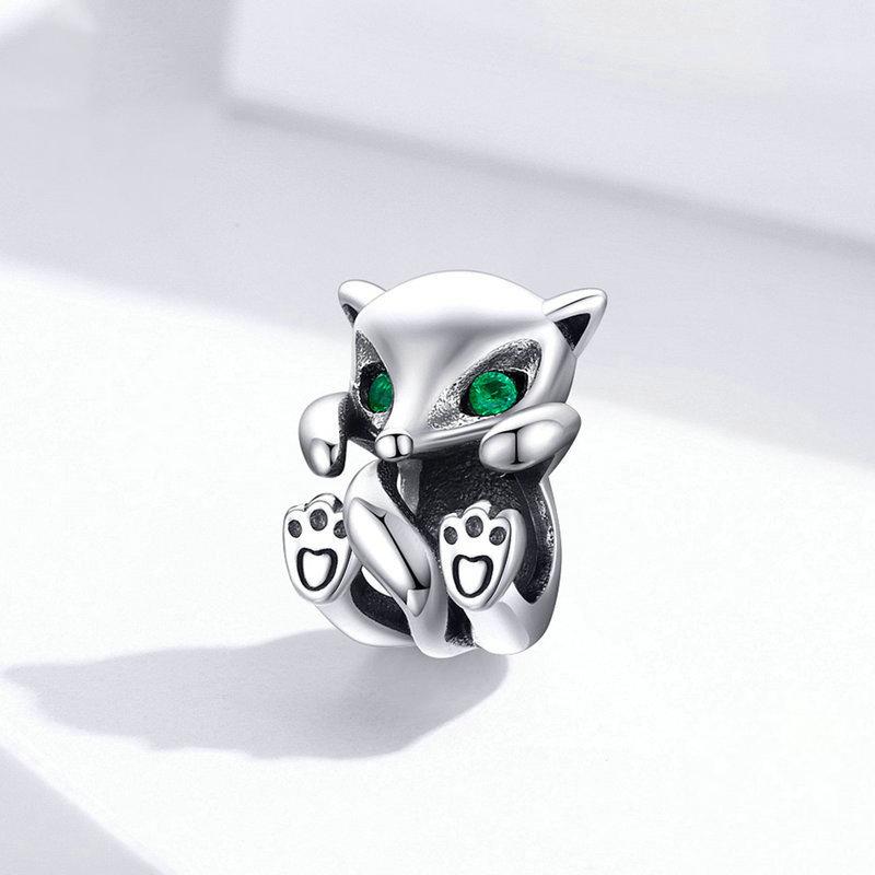 Perle De Charm Animaux En Argent Sterling Little Fox Hug