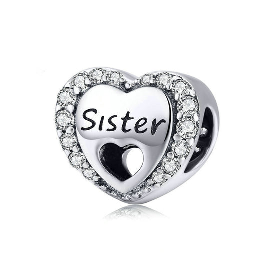 Little Sister's Love Heart Sterling Silver Bead-DUNALI