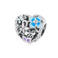 Love Flower Butterfly Sterling Silver Heart Charm Bead-DUNALI