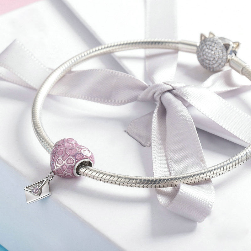 Perla a cuore in argento sterling ti amo lentamente