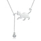 Collana di moda in argento sterling con gattino cattivo