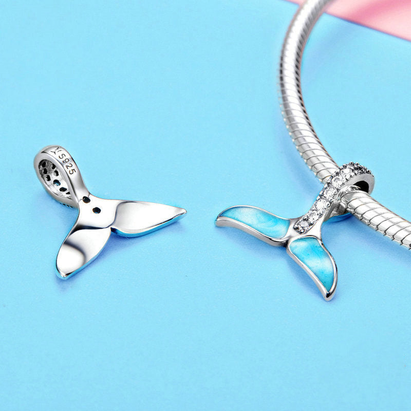 Charm collana coda di pesce in argento sterling