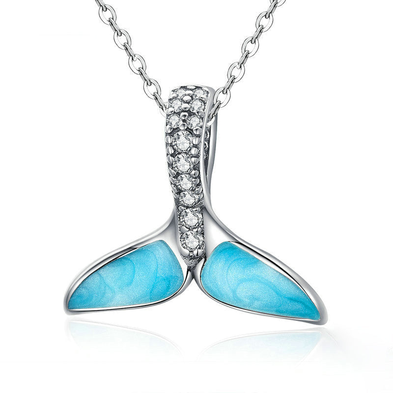 Charm collana coda di pesce in argento sterling