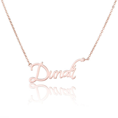 Collana con placcatura in oro rosa con nome personalizzato