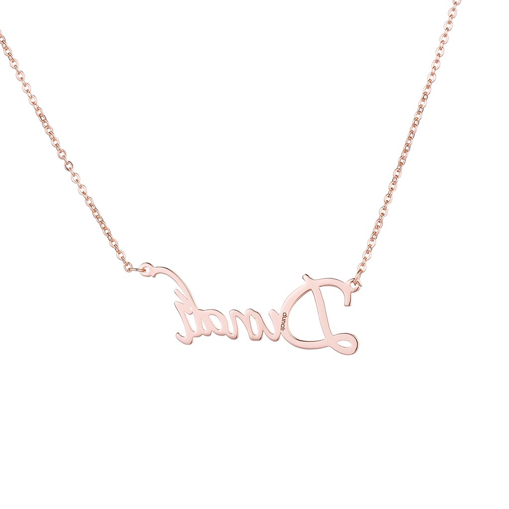 Collana con placcatura in oro rosa con nome personalizzato