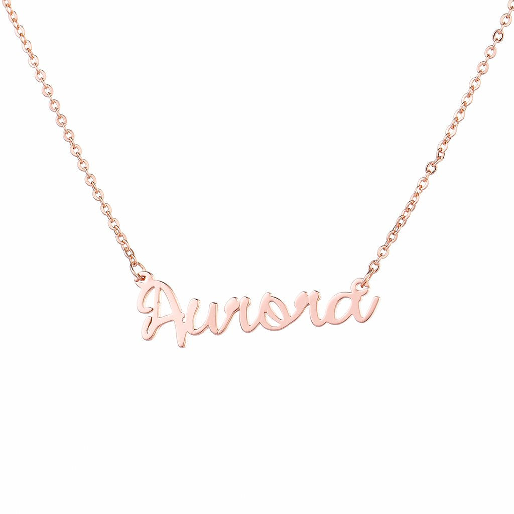 Collier Prénom Cursif Personnalisé En Plaqué Or 18K