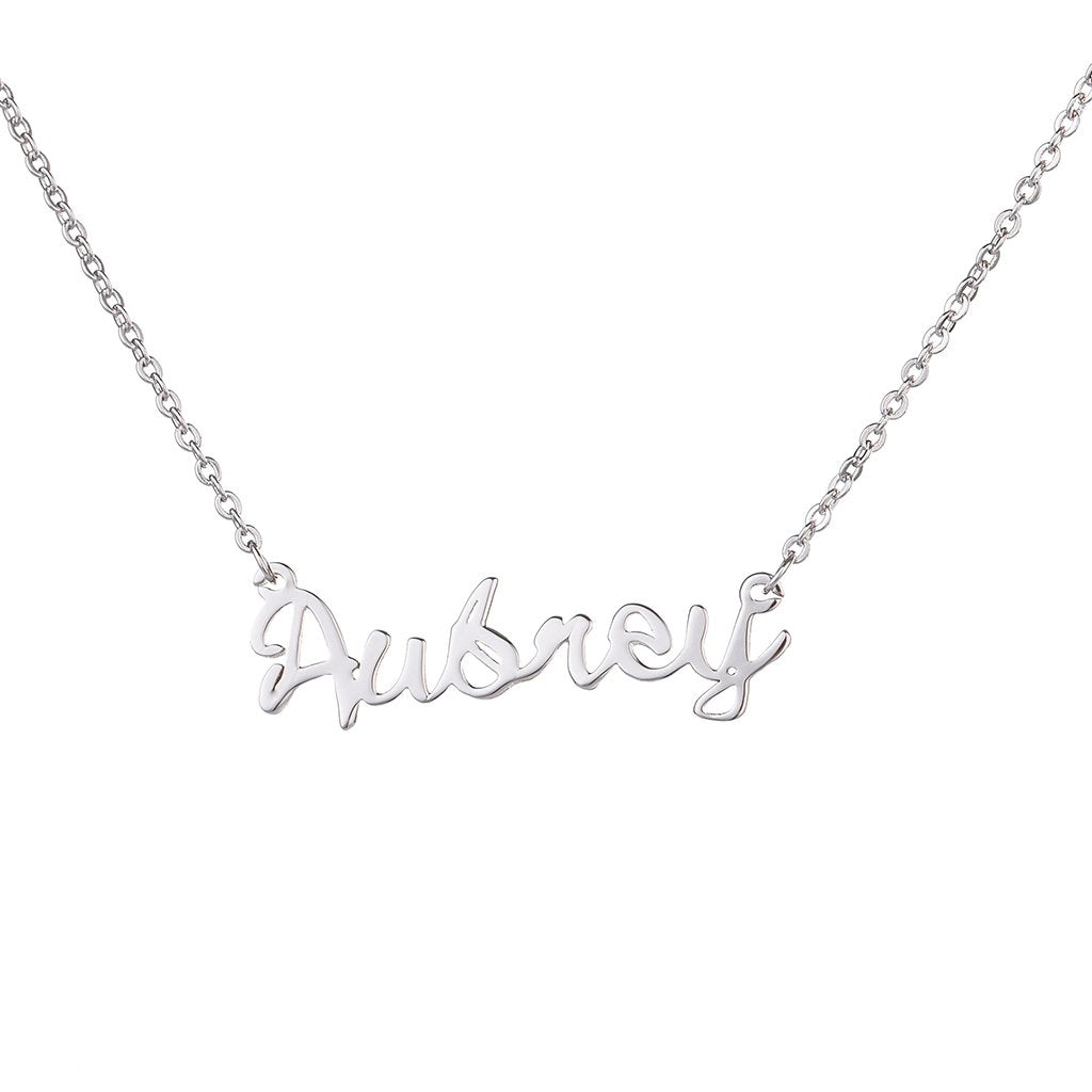 Collier Prénom Cursif Personnalisé En Plaqué Or 18K