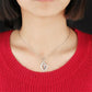 Collana personalizzata a cuore in argento con 3 nomi e pietra portafortuna