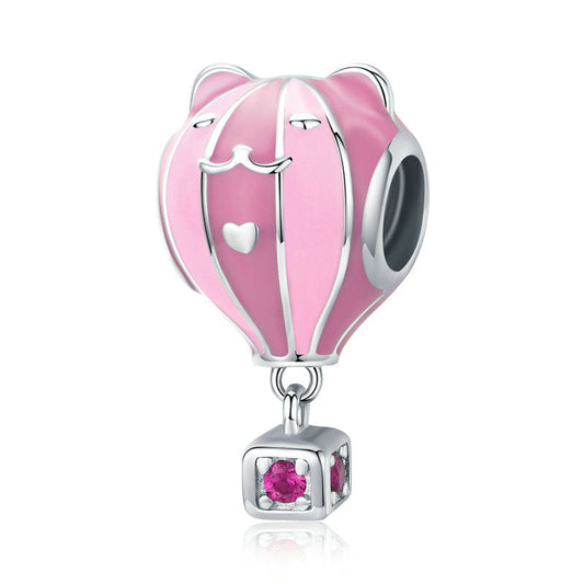 Pink Animal Hot Air Balloon Charm Bead-DUNALI