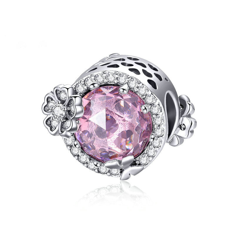 Pink Breath Sterling Silver Handmade Charm Bead-DUNALI