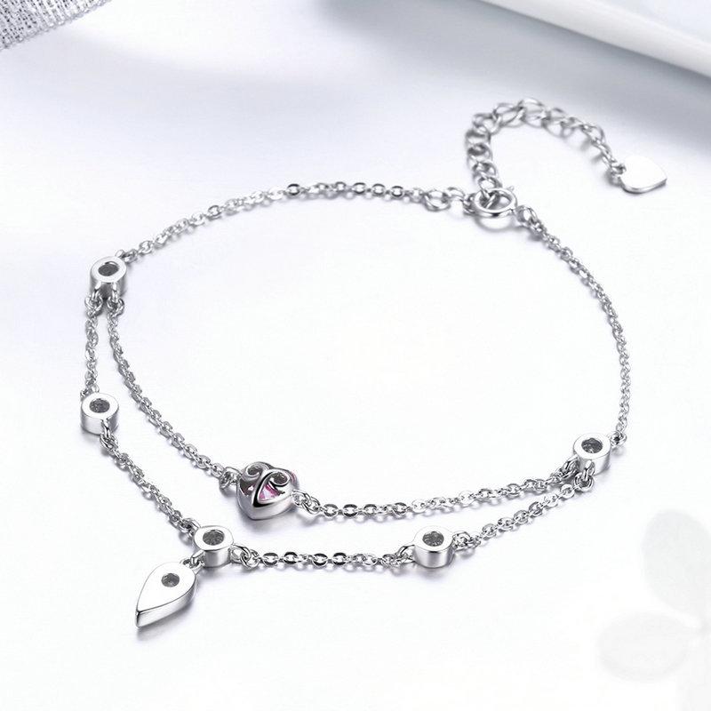Bracciale a catena in argento sterling Sweetheart rosa