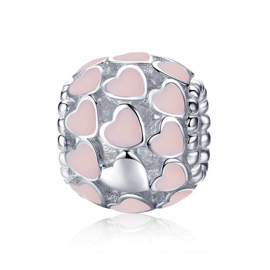 Pink True Love Sterling Silver Ball Charm Bead-DUNALI