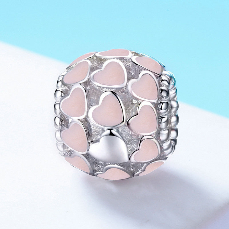 Perle à Breloque Boule en Argent Sterling Rose True Love