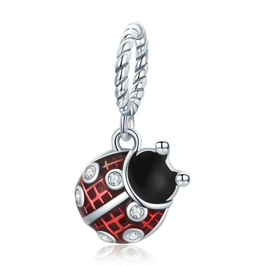 Red Ladybug Sterling Silver Insect Charm Pendant-DUNALI