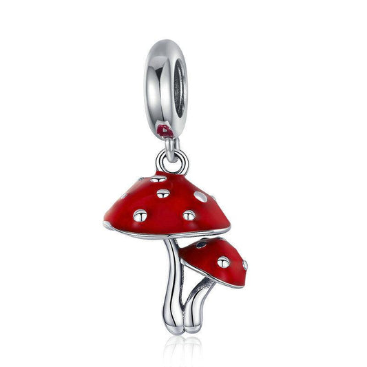 Ciondolo in argento sterling con fungo dolce rosso