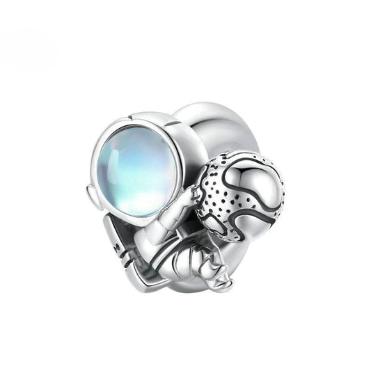 Charm En Argent Sterling Astronaute Itinérant De L'Espace