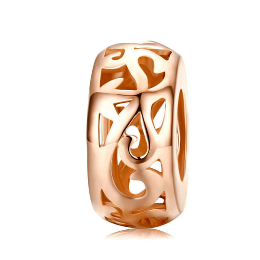 Rose Gold Curly Grass Pattern Spacer Charm-DUNALI