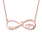 Collana Infinity personalizzata con 2 nomi placcata in oro rosa
