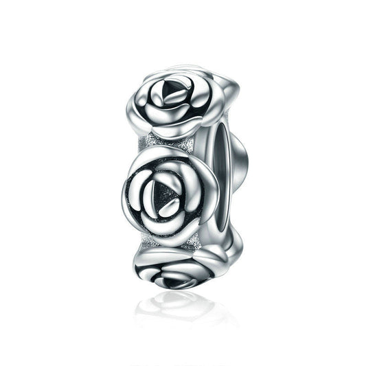 Rose Wreath Sterling Silver Charm Spacer Bead-DUNALI
