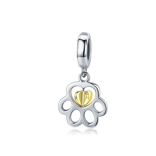 Charm Pendentif Patte d'Animaux Mignon Doré