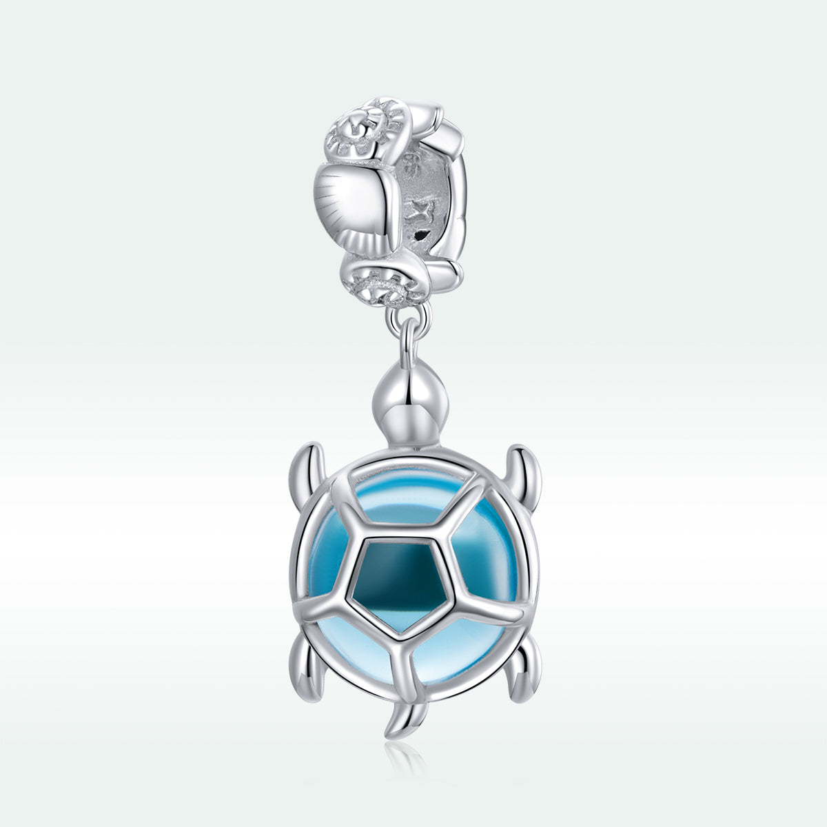 Ciondolo fantasia tartaruga blu in argento sterling