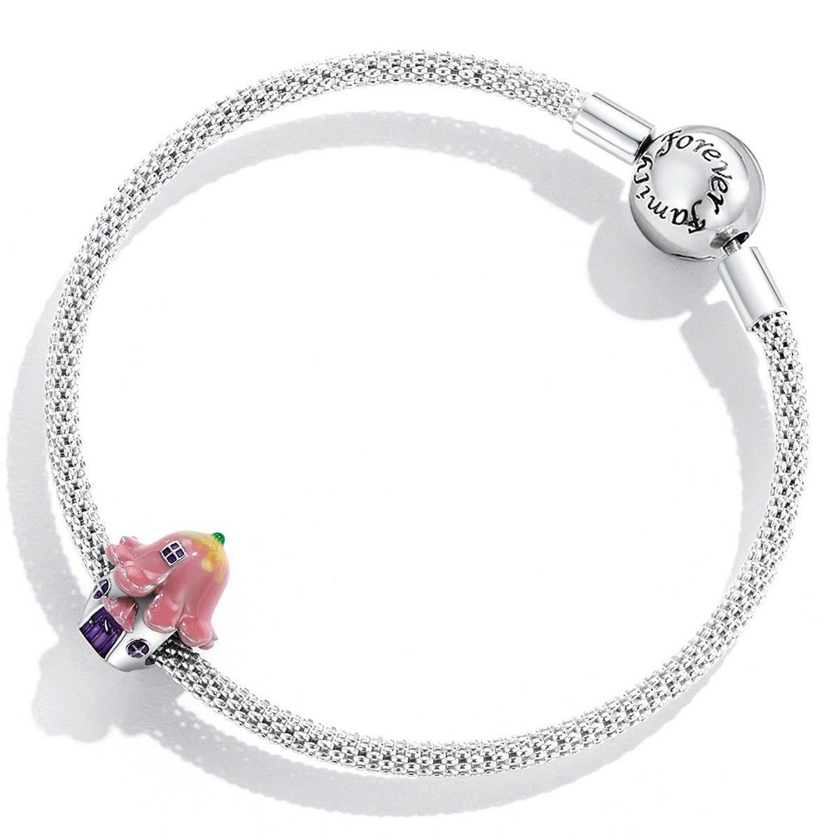 Perles de maison de fleurs uniques romantiques en argent sterling pour bracelets