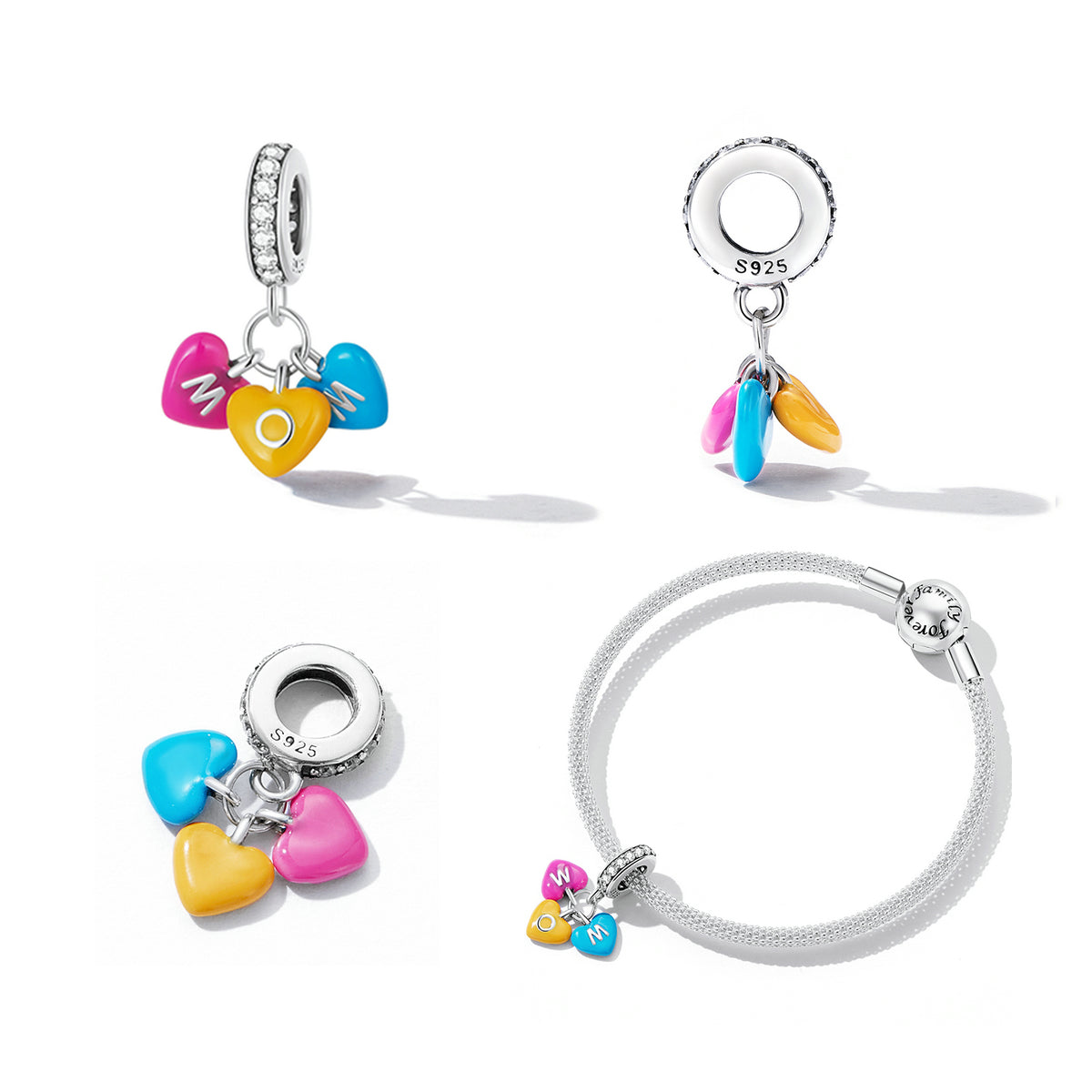 Ciondoli da bowling Love Love in argento sterling per bracciali