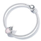 Perle de lettrage de château d'amour rose vintage pour bracelet