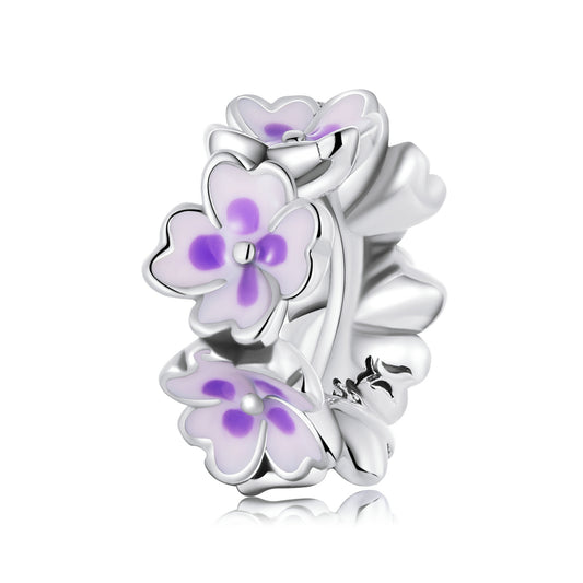 Charm Espaceur Fleur Violette Minimaliste