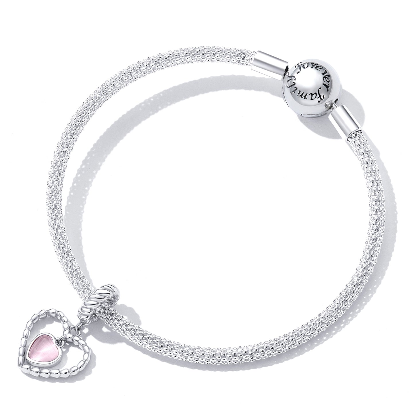 Pendentif Délicat Double Coeur Rose