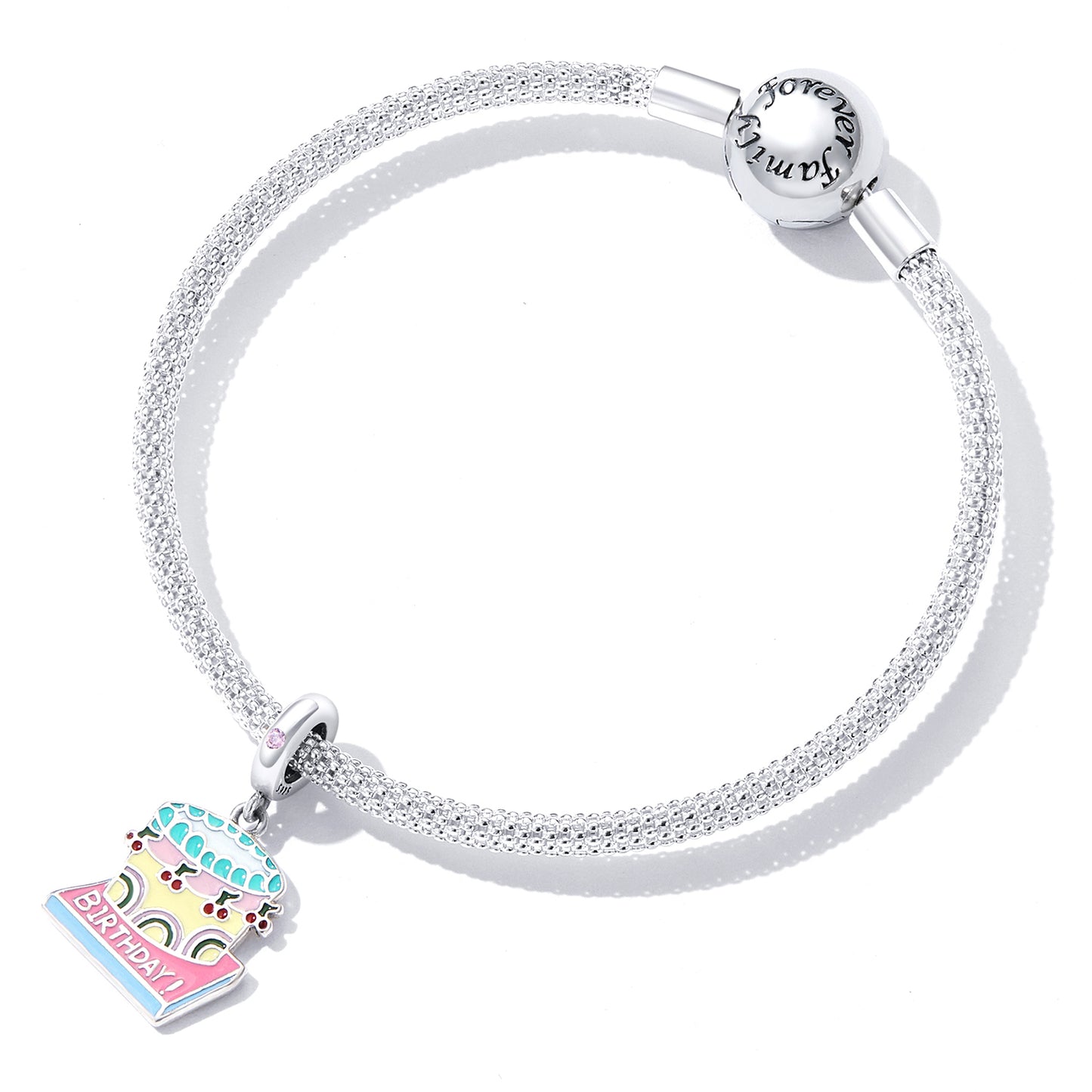 Charm Pendentif Gâteau à la Crème de Cerise Joyeux Anniversaire