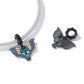 Ciondoli artistici con perline con ciondolo a forma di farfalla per bracciali in argento sterling 925 fai-da-te