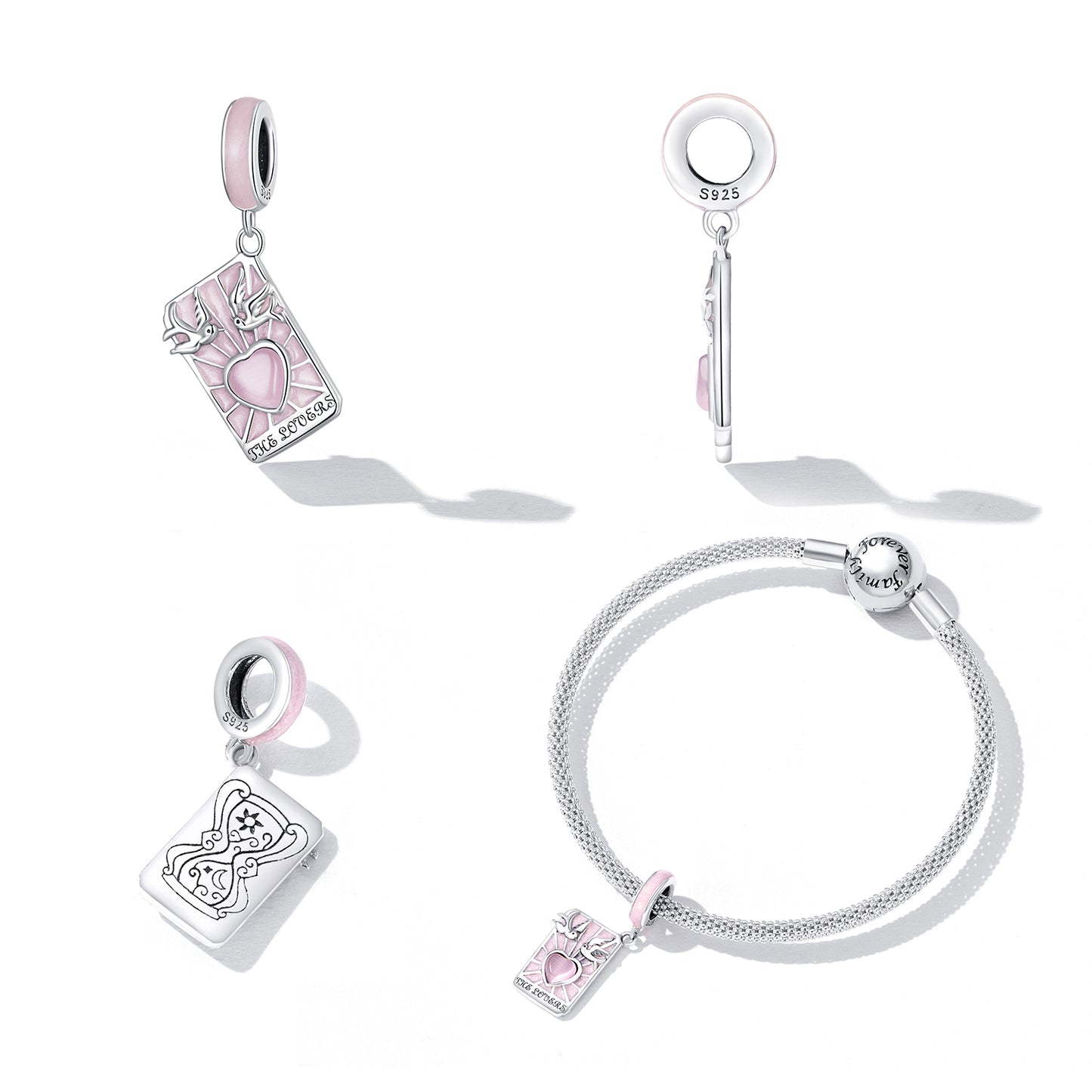 Charm Pendentif Animaux Tarot Love Rose