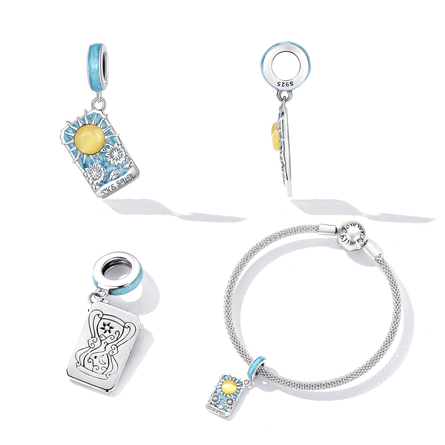 Charm Pendentif Soleil Tarot Bleu