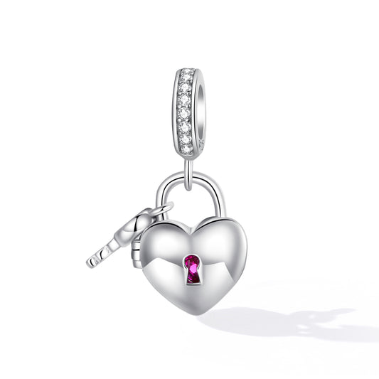 Forte affection - Heart Lock & key Dangle charm