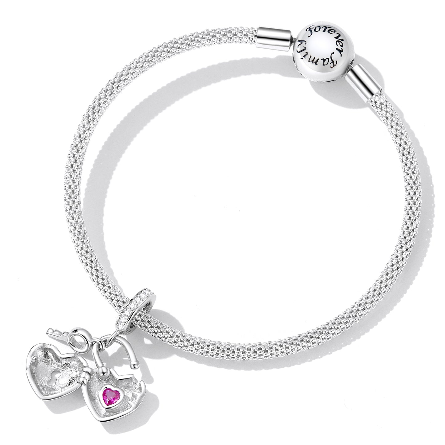 Forte affection - Heart Lock & key Dangle charm