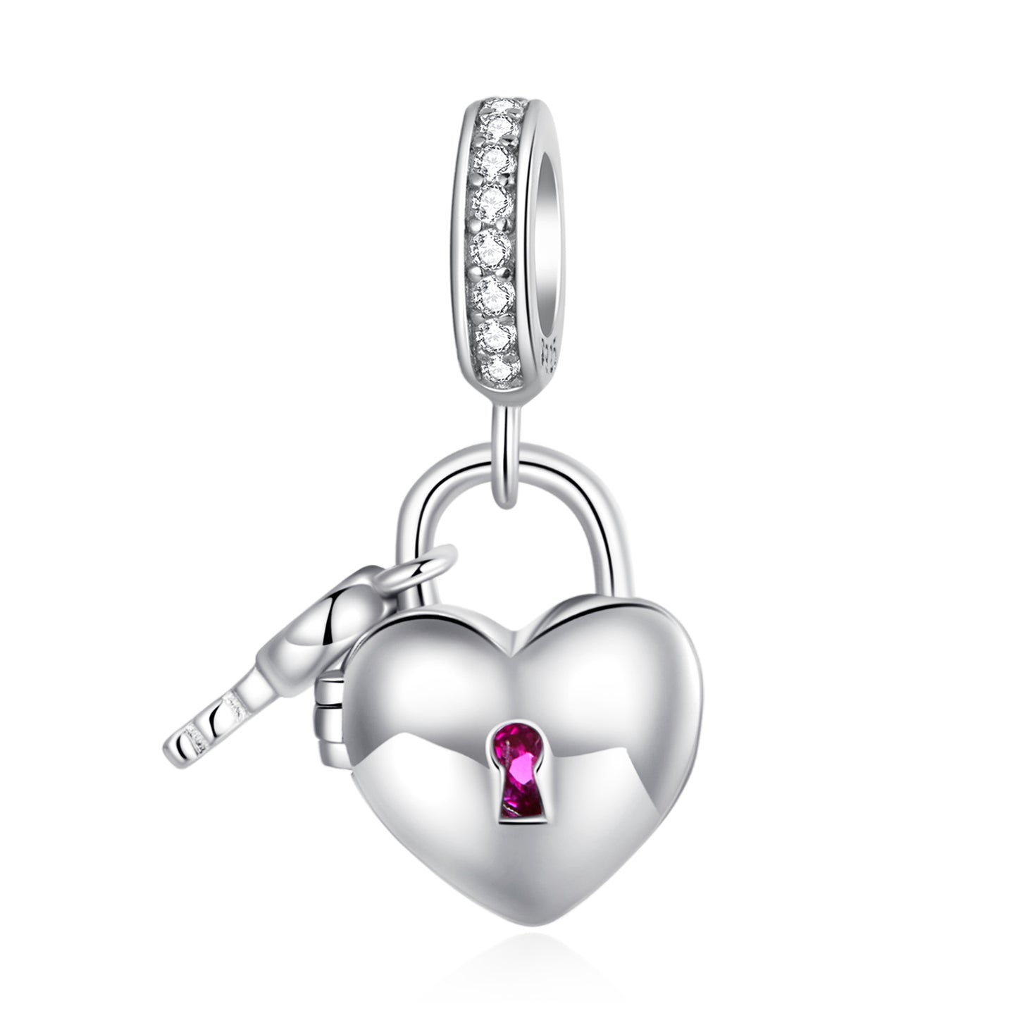 Forte affection - Heart Lock & key Dangle charm