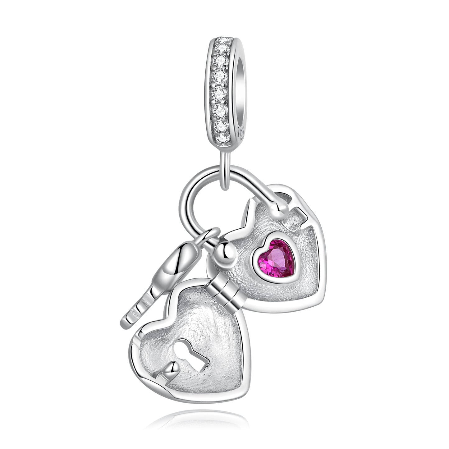 Forte affection - Heart Lock & key Dangle charm