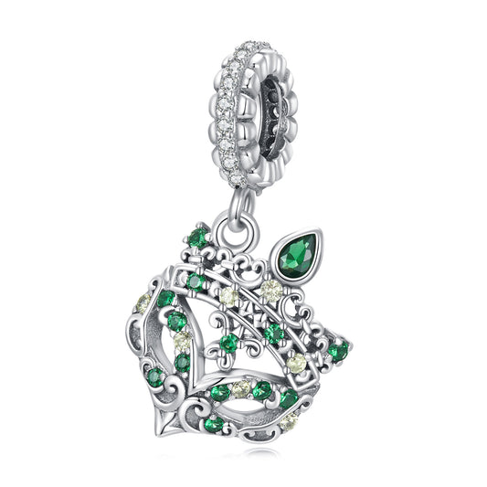 Charm Pendentif Masque Boule Découpée Zircon Vert