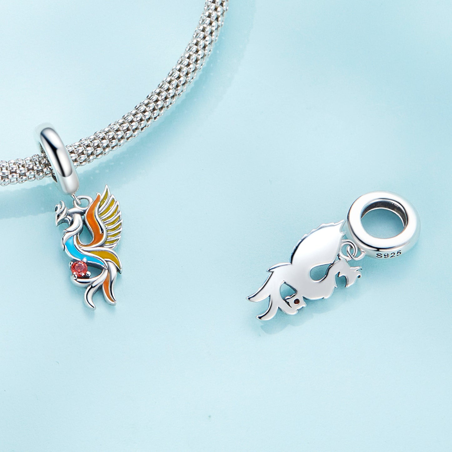 Charm Pendentif Animaux Phénix Coloré