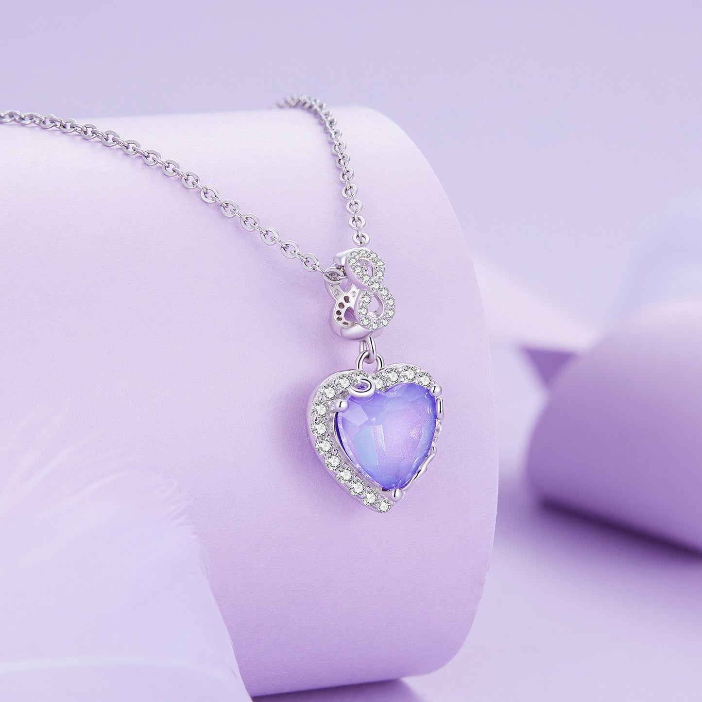 Charm Pendentif Coeur Dégradé Bleu Violet Infini