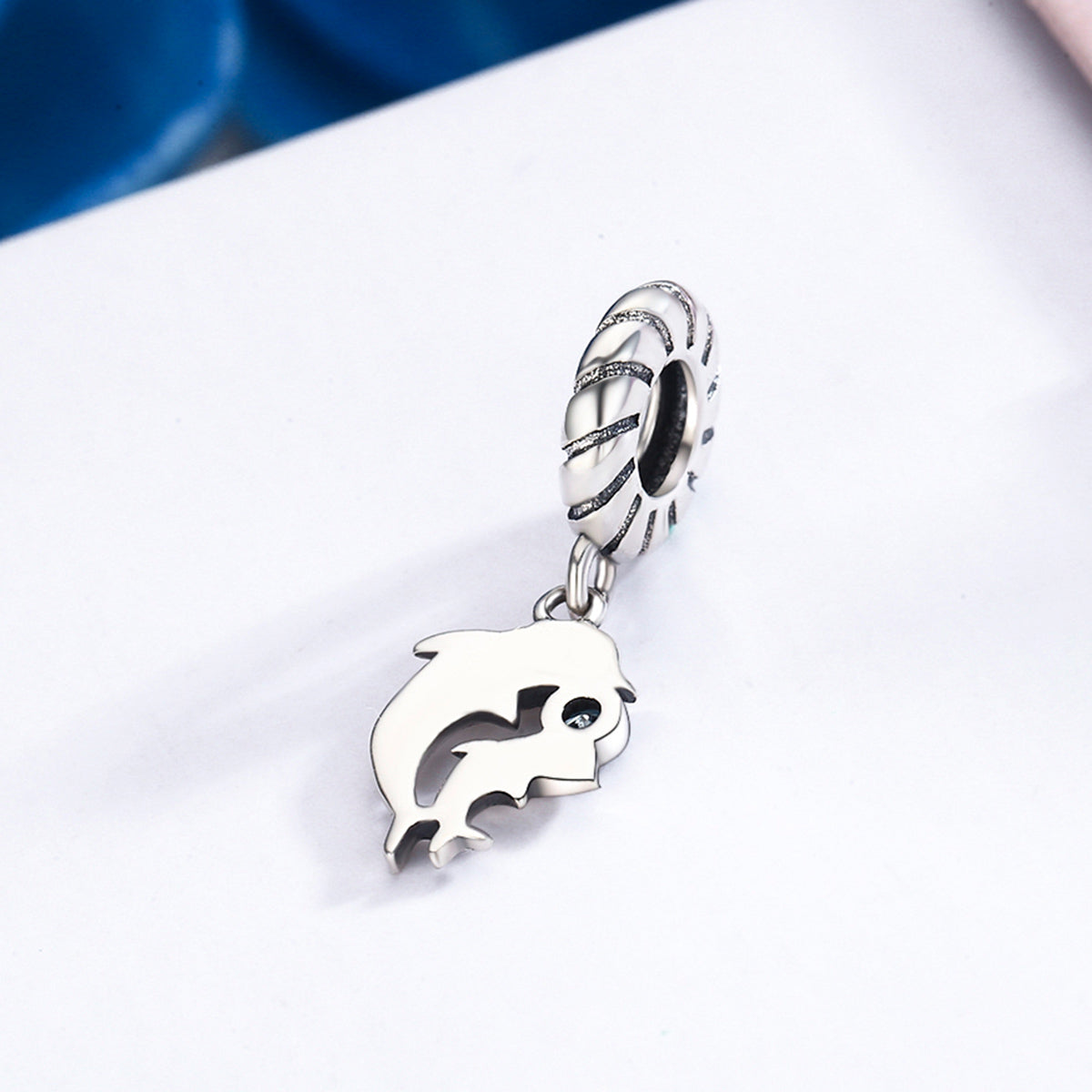 Charm Pendentif Animaux Double Dauphins