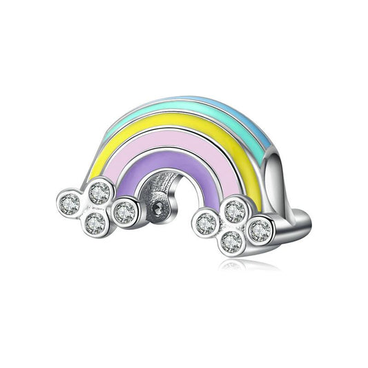 Charm fatto a mano in argento sterling arcobaleno lucido