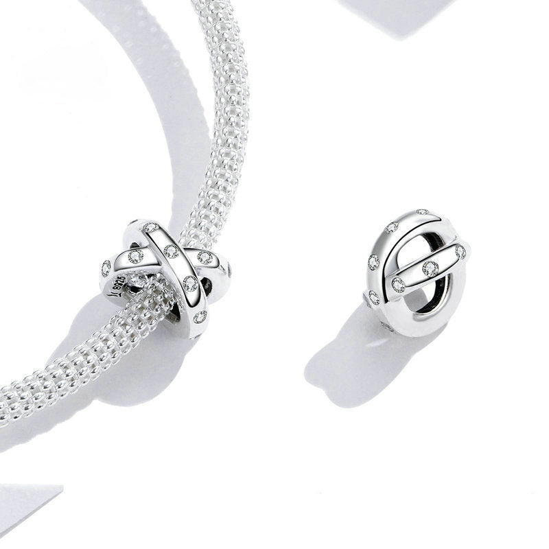 Perla del braccialetto di fascino geometrico semplice dell'argento sterlina