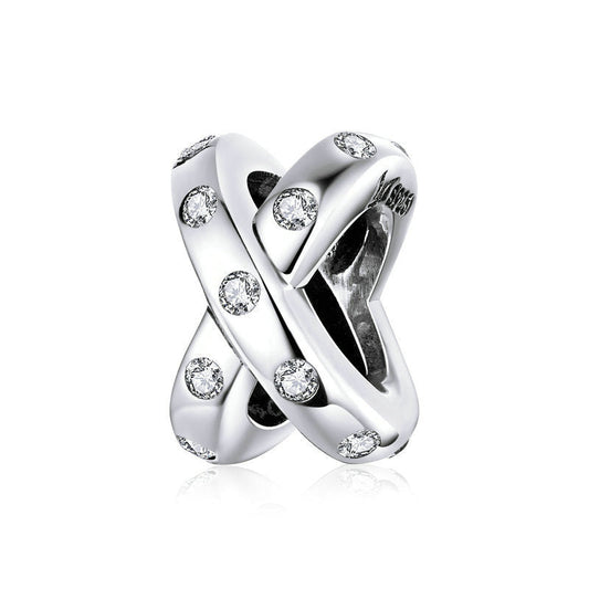 Simple Geometric Sterling Silver Charm Bracelet Bead-DUNALI