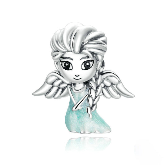 Snowflake Fairy Girl Sterling Silver Charm Bead-DUNALI