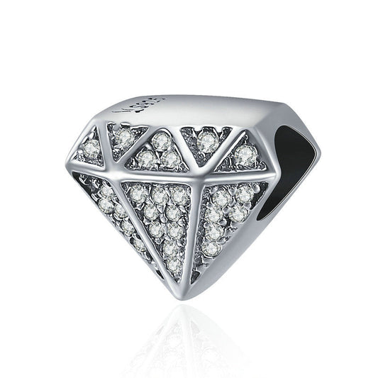 Sparkling Crystal Diamond Sterling Silver Charm Bead-DUNALI