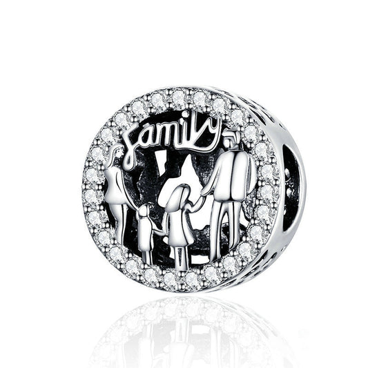 Sterling Silver Family Hollow Handmade Charm-DUNALI
